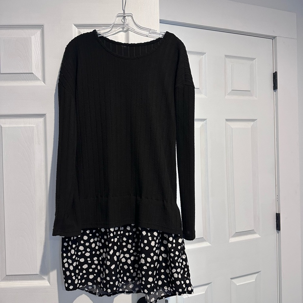 Black Ribbed Knit Top - Picture 2 of 4
